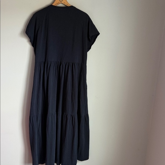 ME+EM Open Collar Tiered Maxi Dress in Navy 12 - Picture 3 of 13